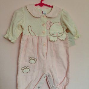 Mayfair Co. Baby's Pink Kitten Romper . Size  3-6 Months.  New with Tags.